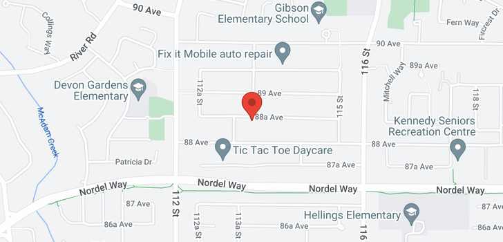 map of 11356 88A AVENUE